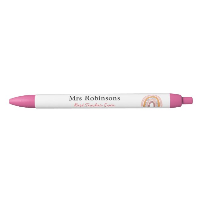 Rainbow Teacher Pens Personalisiert Boho Pink Mode Kugelschreiber (Vorderseite)