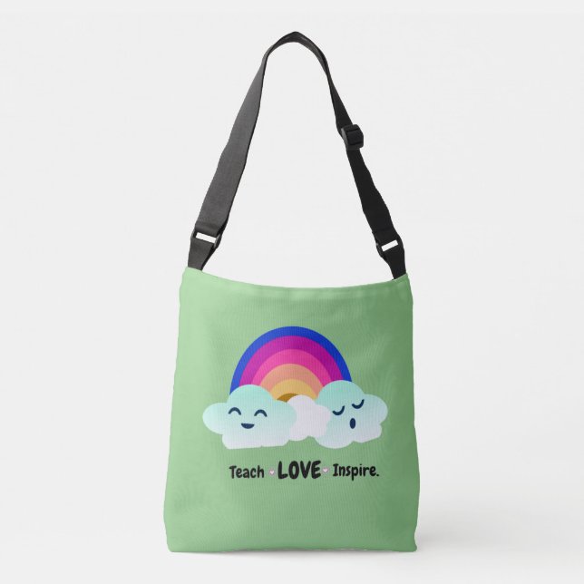 Rainbow Teacher Tragetaschen Mit Langen Trägern (Vorderseite)