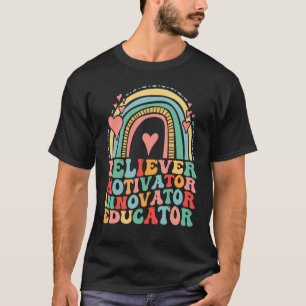 Rainbow Teachers Retro Gläubiger Motivator Innovat T-Shirt