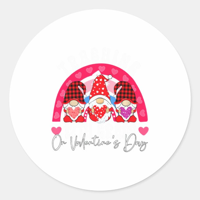 Rainbow Teaching 12th Grade On Valentines Day Tea  Runder Aufkleber (Vorderseite)