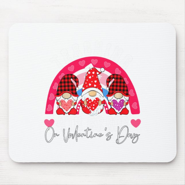 Rainbow Teaching 4th Grade On Valentines Day Teac  Mousepad (Vorne)