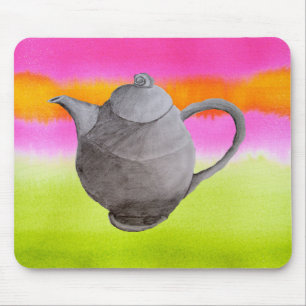 Rainbow Teapot arty tea party Mousepad