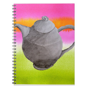 Rainbow Teapot arty tea party Notizblock