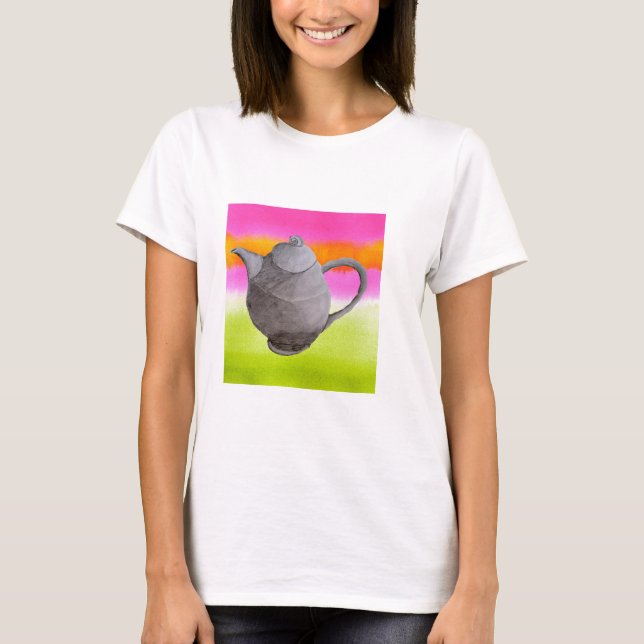 Rainbow Teapot arty tea party T-Shirt (Vorderseite)