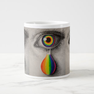 Rainbow tears poster throw pillow trivet stone coa Jumbo-Tasse