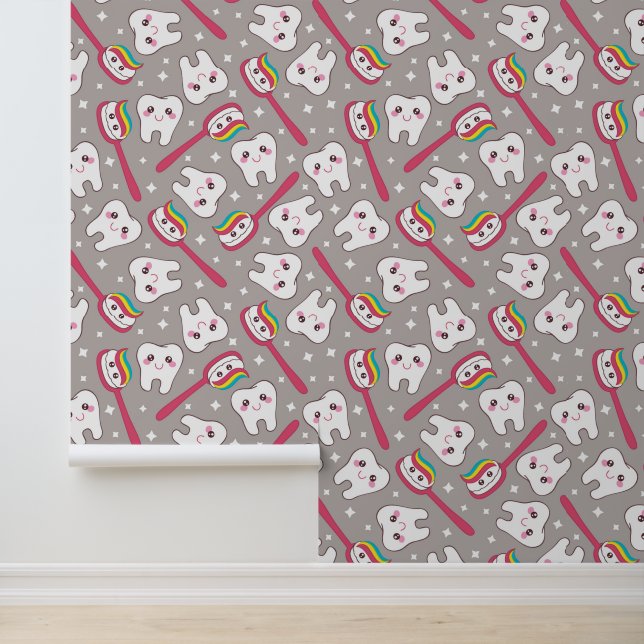 Rainbow Teeth Pattern Tapete (Anwendung)