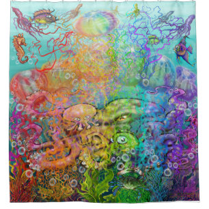 Rainbow Tentacles Duschvorhang
