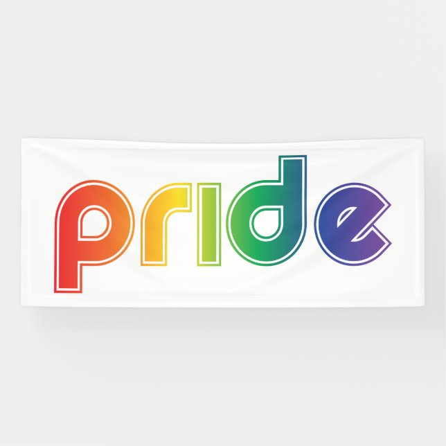 Rainbow Text Gay Pride Banner (Horizontal)