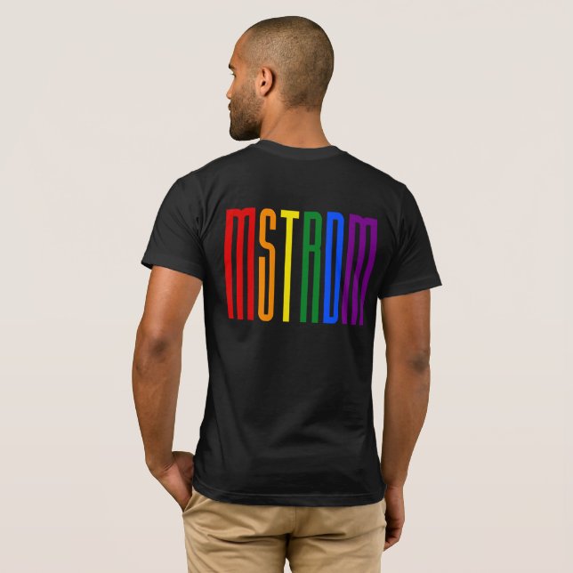 Rainbow Text LGBTQ Amsterdam Gay Pride LGBT T-Shirt (Schwarz voll)