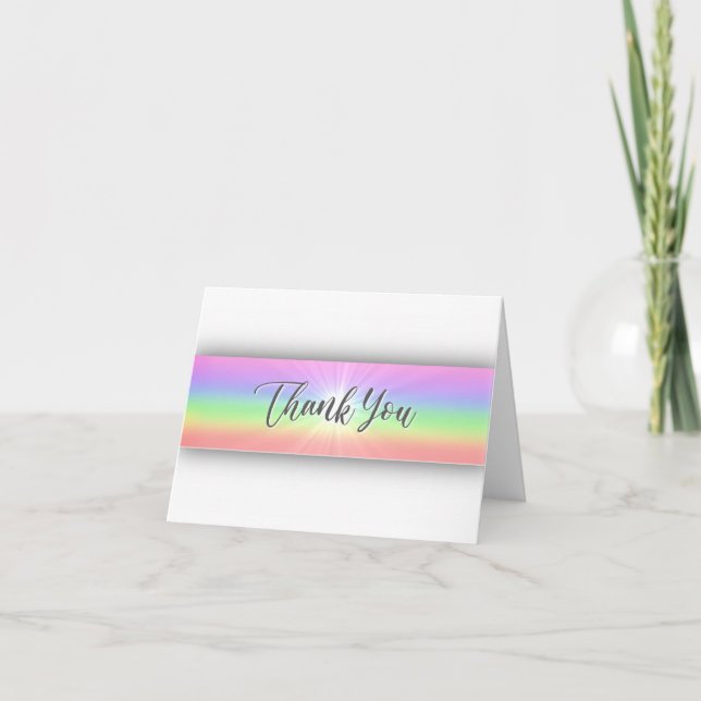 Rainbow Thank You Card (Blank Inside) Dankeskarte (Vorderseite)