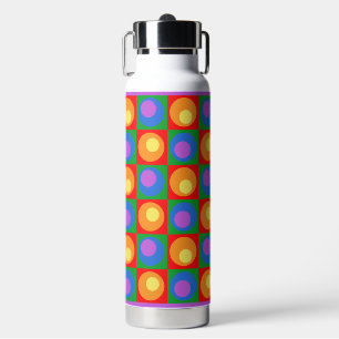 Rainbow Theme Square Geometric Design Hot Cold Trinkflasche