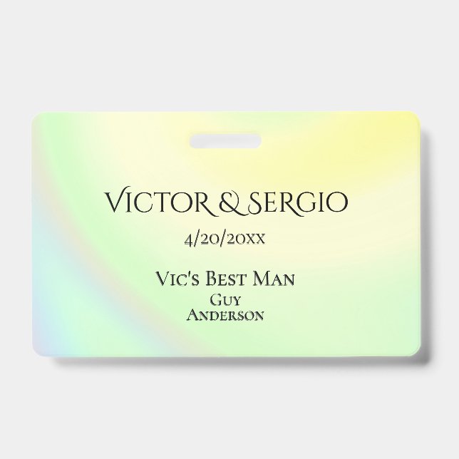 Rainbow Theme Wedding Party ID Doppelseitig Ausweis (Vorderseite)