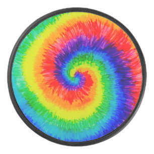 Rainbow Tie-Dye Alcohol Ink Eishockey Puck