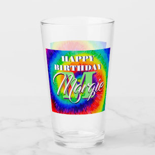 Rainbow Tie-Dye Alcohol Ink Glas