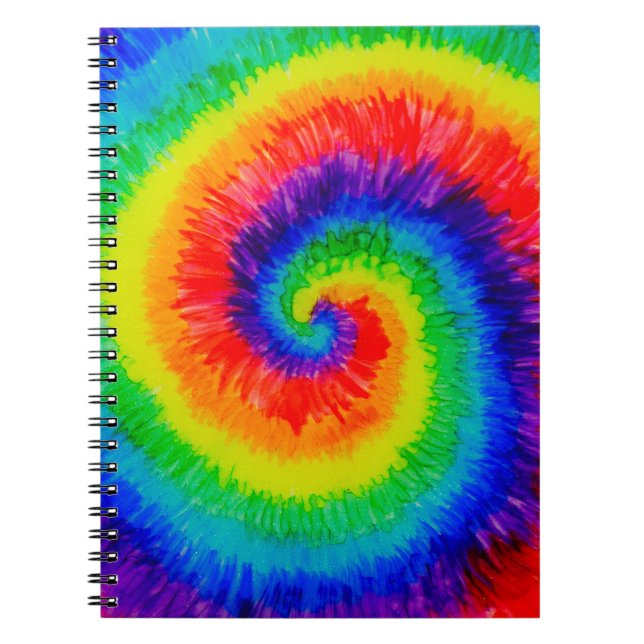 Rainbow Tie-Dye Alcohol Ink Notizblock (Vorderseite)