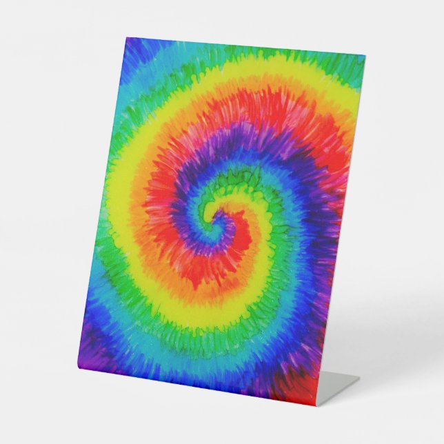 Rainbow Tie-Dye Alcohol Ink Sockelschild (Vorderseite)