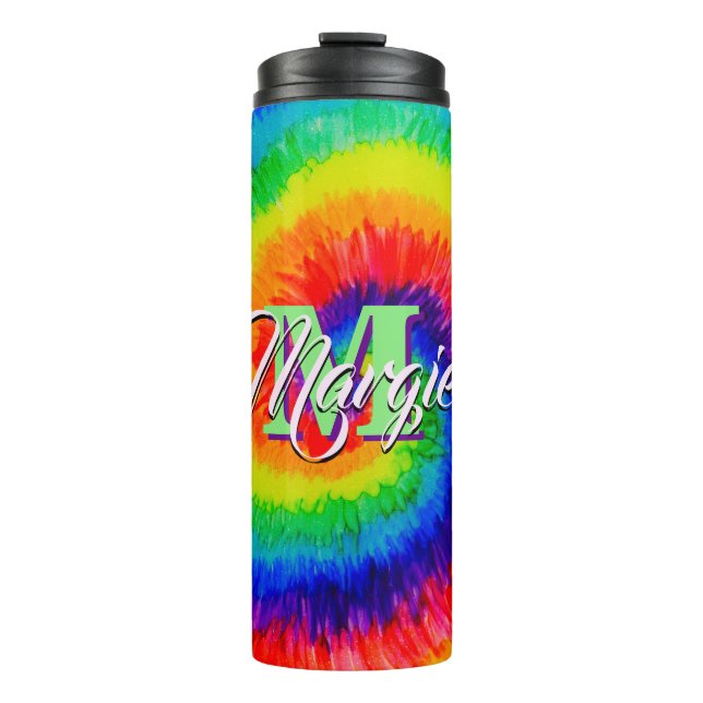 Rainbow Tie-Dye Alcohol Ink Thermosbecher (Vorderseite)