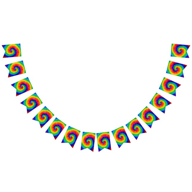 Rainbow Tie-Dye Alcohol Ink Wimpelkette (Alle)