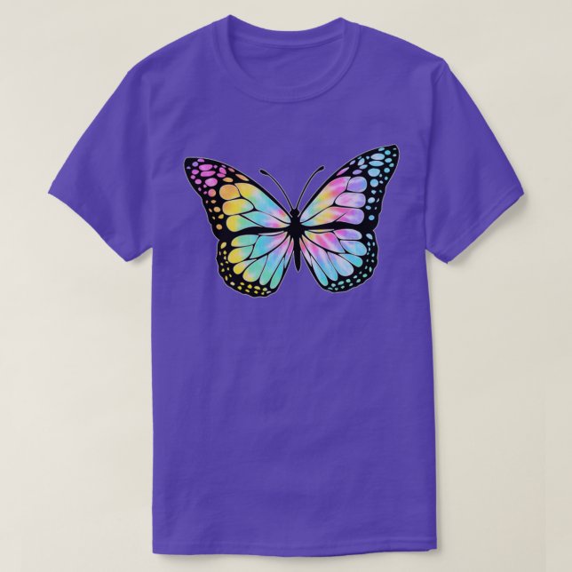 Rainbow Tie Dye Butterfly T-Shirt (Design vorne)