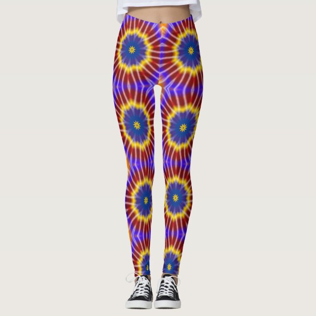 Rainbow Tie Dye Kaleidoscope Leggings (Vorderseite)