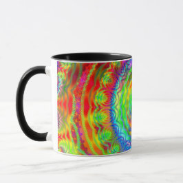 Rainbow Tiedye Fraktal Mandala Kaffeetasse