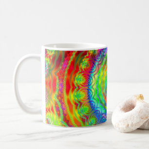 Rainbow Tiedye Fraktal Mandala Kaffeetasse