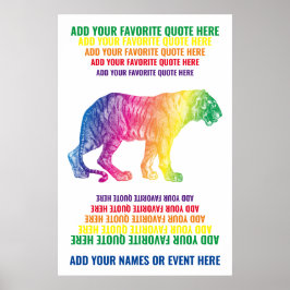 Rainbow Tiger Fügen Sie Ihren Namen Lieblingstitel Poster