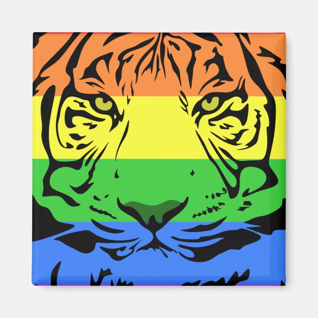 Rainbow Tiger Magnet (Vorne)