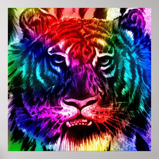 Rainbow Tiger Poster (Vorne)