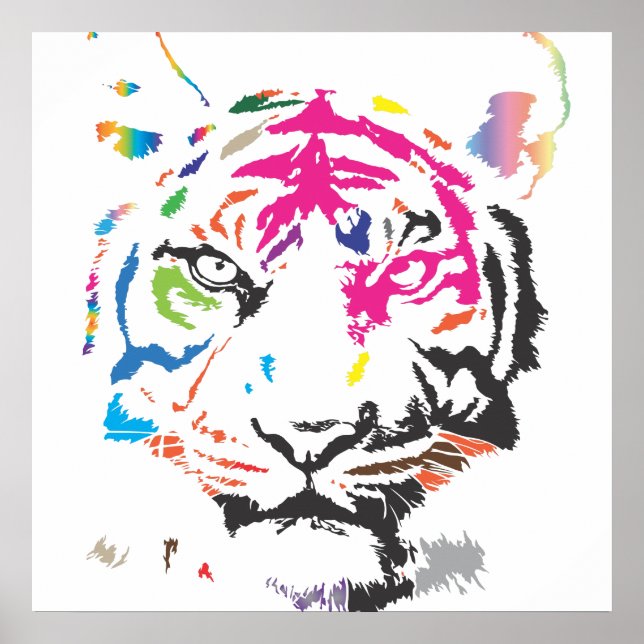 Rainbow Tiger Poster (Vorne)