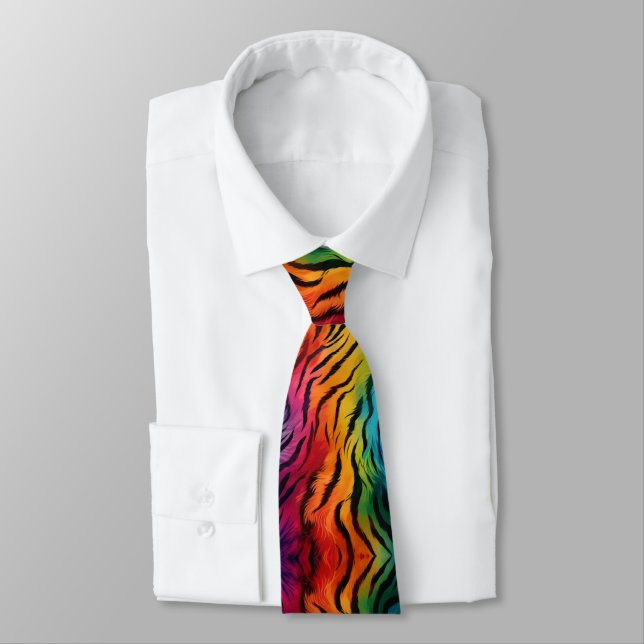 Rainbow Tiger Strip Krawatte (Gebunden)