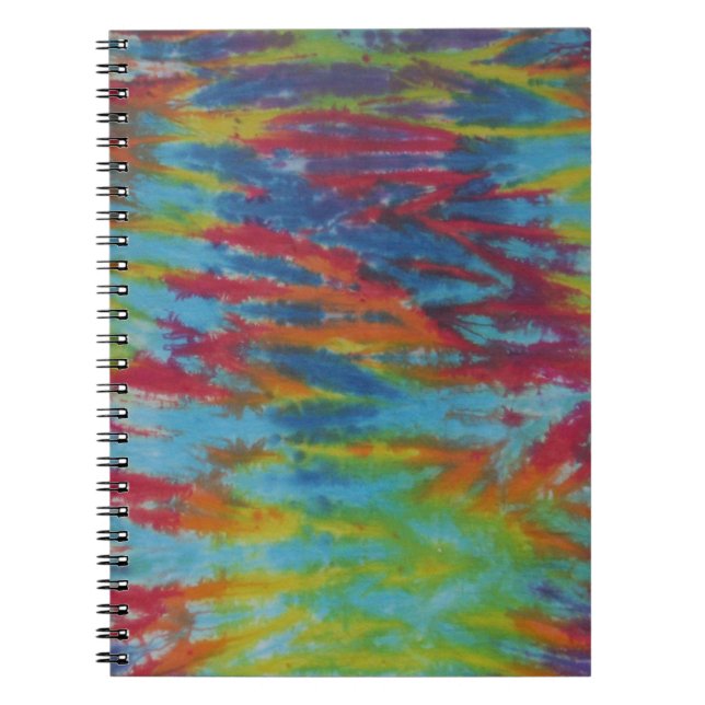 Rainbow Tiger Stripes Gefärbte Krawatte PhatDyes Notizblock (Vorderseite)