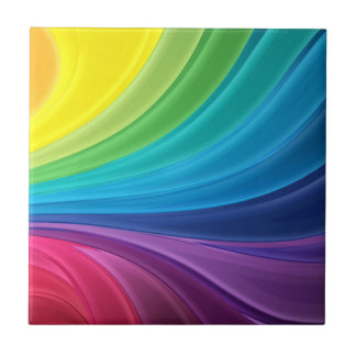Rainbow Tile | Moderner Abstrakter Regenbogen Fliese