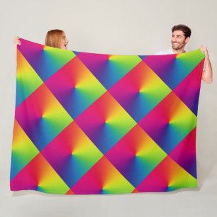 Rainbow Tiled Kissen Fleecedecke