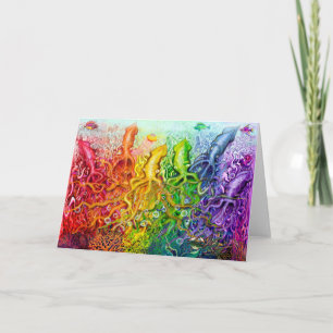 Rainbow-Tintenfisch-Karte Karte