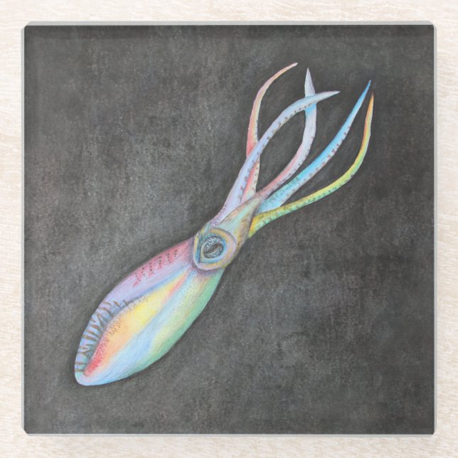 Rainbow Tintenfisch Untersetzer (Vorderseite)