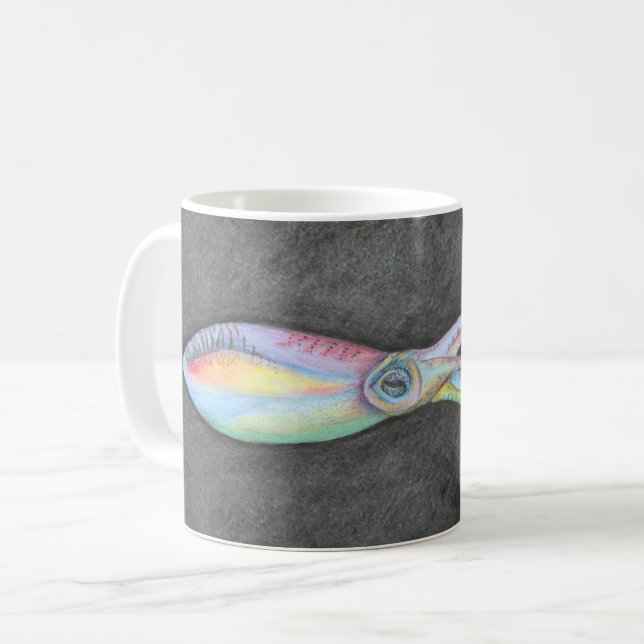 Rainbow Tintenfisch Wraparound Tasse (Vorderseite Links)