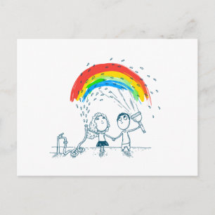 Rainbow Together Liebe Couple erstellen Postkarte