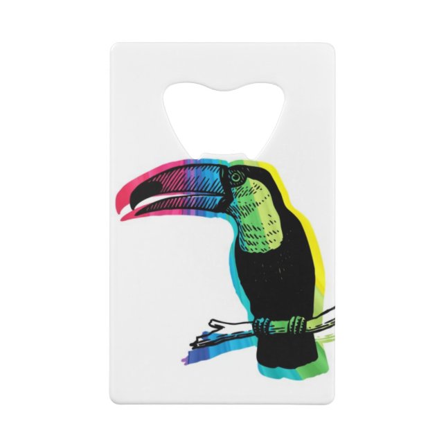 Rainbow Toucan Abstrakt Kreditkarten Flaschenöffner (Rückseite)