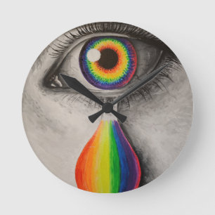 Rainbow-Tränen Poster werfen Kissen Trivet Stein K Runde Wanduhr