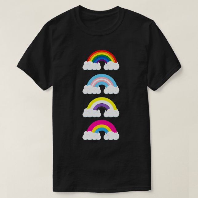 Rainbow Transgender Non Binary Pan Flag Gay Pride T-Shirt (Design vorne)