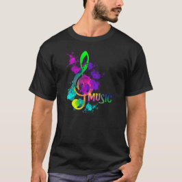 Rainbow Treble Clef Music Themed T-Shirt