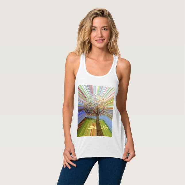 Rainbow Tree Inspiration Tank Top (Vorderseite Vollansicht)