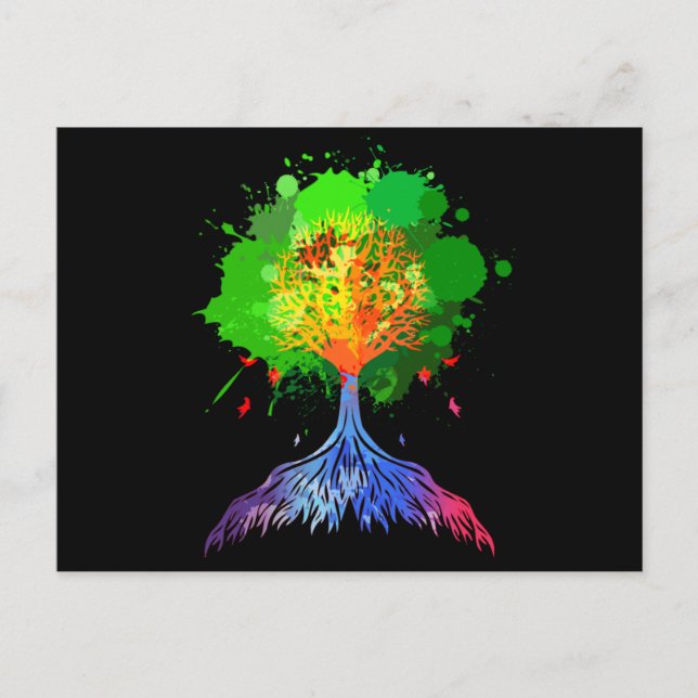 Rainbow Tree of Life Postkarte (Vorderseite)