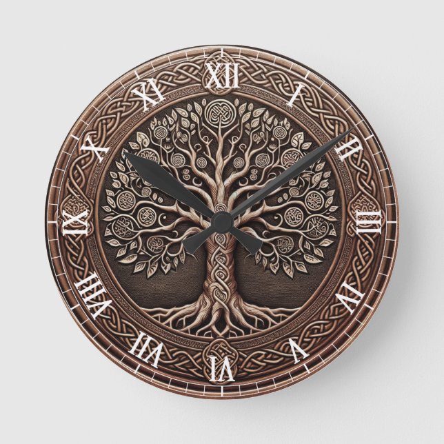 Rainbow Tree of Life  Runde Wanduhr (Vorderseite)