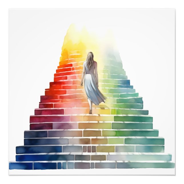 Rainbow-Treppen Fotodruck (Vorne)