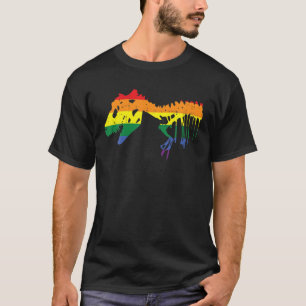 Rainbow Trex Dinosaur Skeleton Gay Pride LGBT Anim T-Shirt
