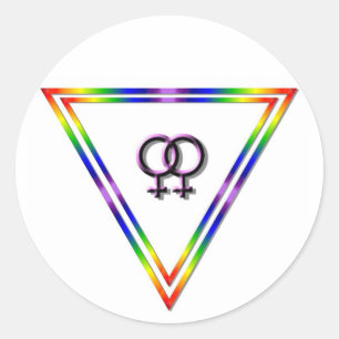 Rainbow Triangle, weiblich Runder Aufkleber