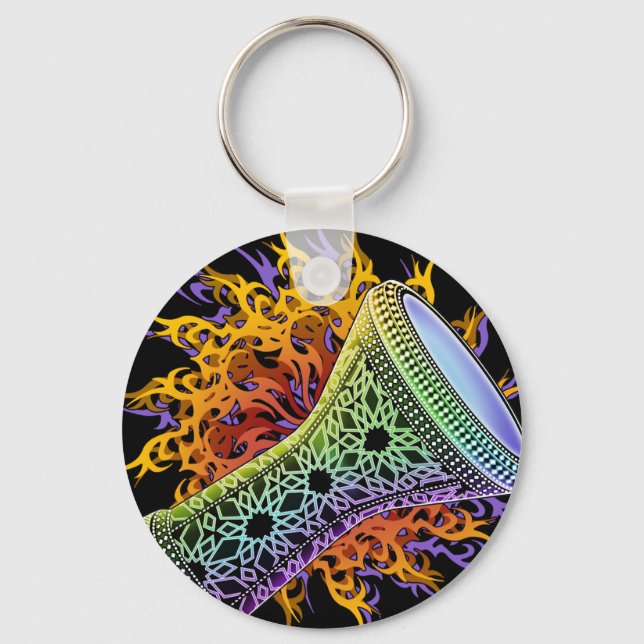 Rainbow Tribal Doumbek Schlüsselanhänger (Vorderseite)