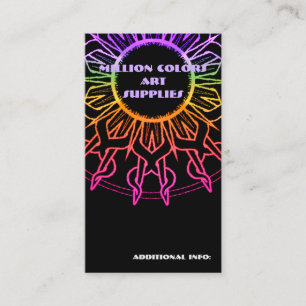 Rainbow Tribal Sun Business Card 2 Visitenkarte